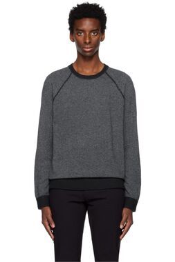 Vince Wool Cashmere Crewneck Birdseye Blue White Sweater Size XL Winter Fall